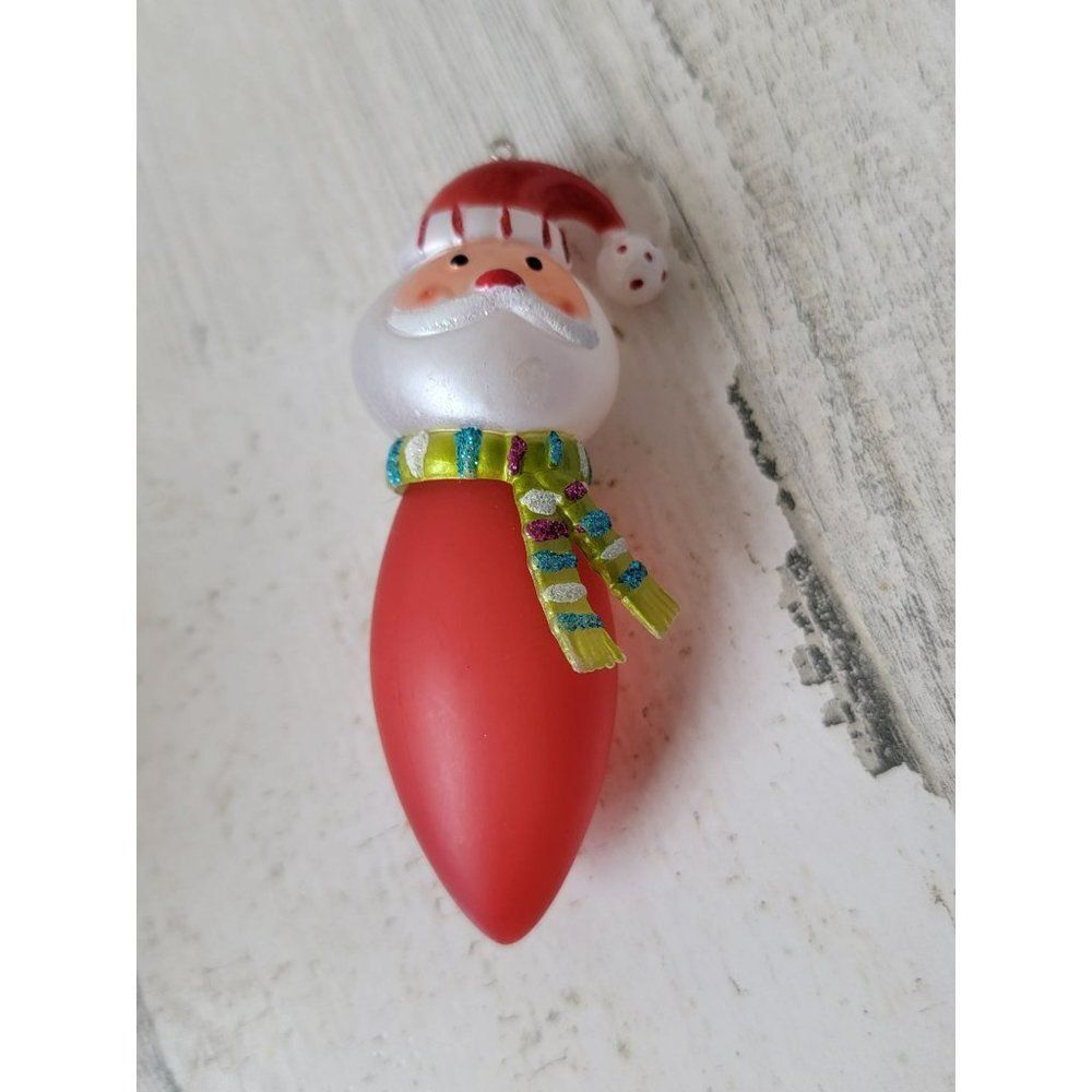 Santa Claus light ball blown glass ornament Xmas decor‎